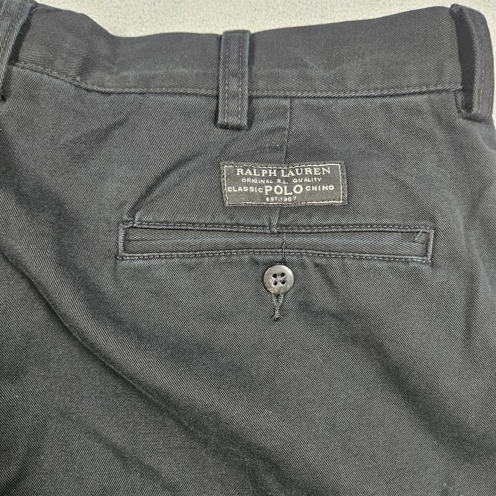 Vintage Polo Ralph Lauren Chino Pants Mens 35x32 Fits (34x31) Black Classic Prep - Picture 8 of 14